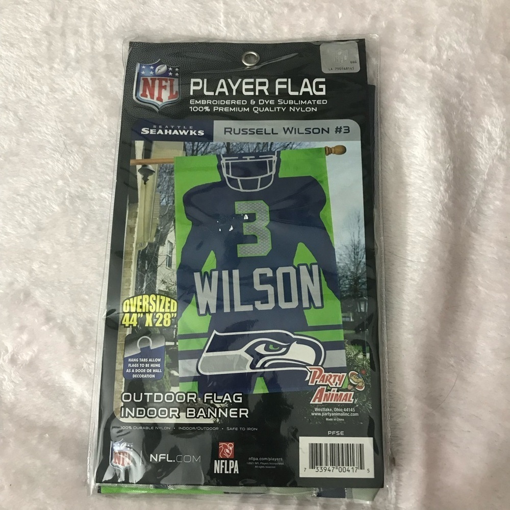 Authentic NFL Player Seattle Seahawks Russell Wilson #3 Oversized Flag 44"x 28"